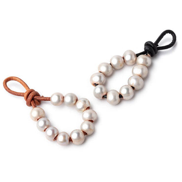 8-9mm Pewter Large Hole Off Round Pearls Set of 10 (ONLINE ORDER ONLY)