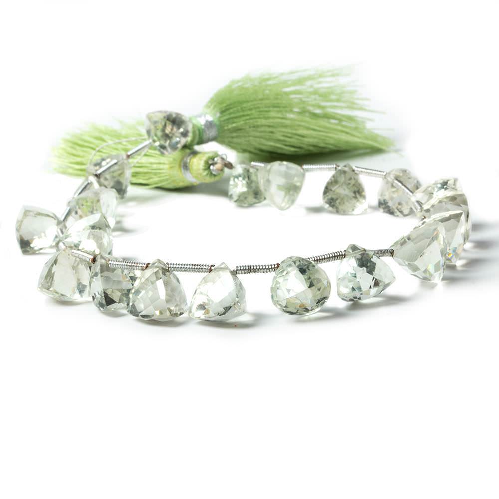 8-9mm Prasiolite Beads Top Drilled Trillion 21 pieces (ONLINE ORDER ONLY)