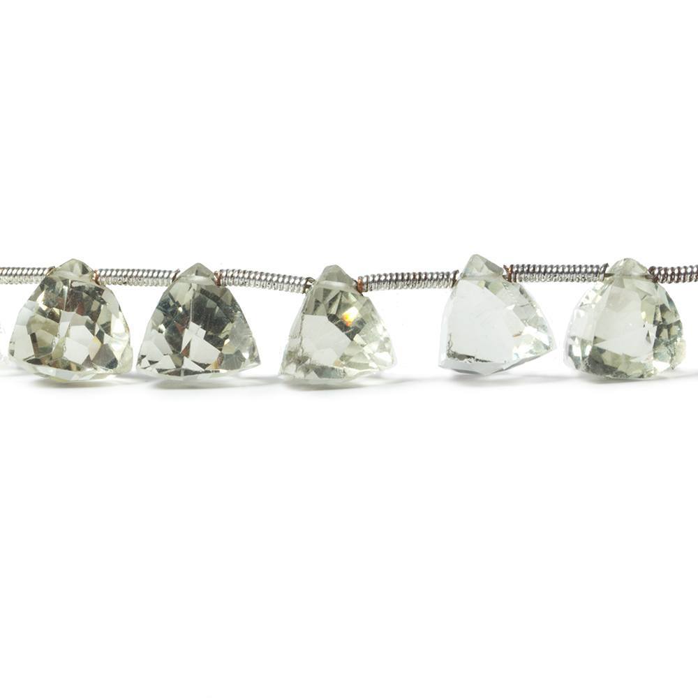 8-9mm Prasiolite Beads Top Drilled Trillion 21 pieces (ONLINE ORDER ONLY)