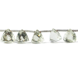 8-9mm Prasiolite Beads Top Drilled Trillion 21 pieces (ONLINE ORDER ONLY)