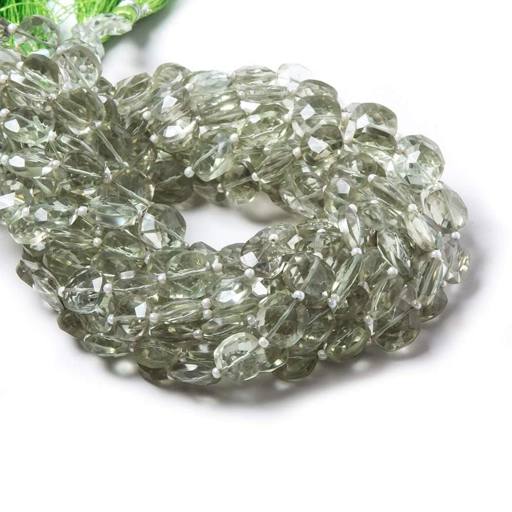 8-9mm Prasiolite faceted pillow beads 14 inch 34 pieces (ONLINE ORDER ONLY)