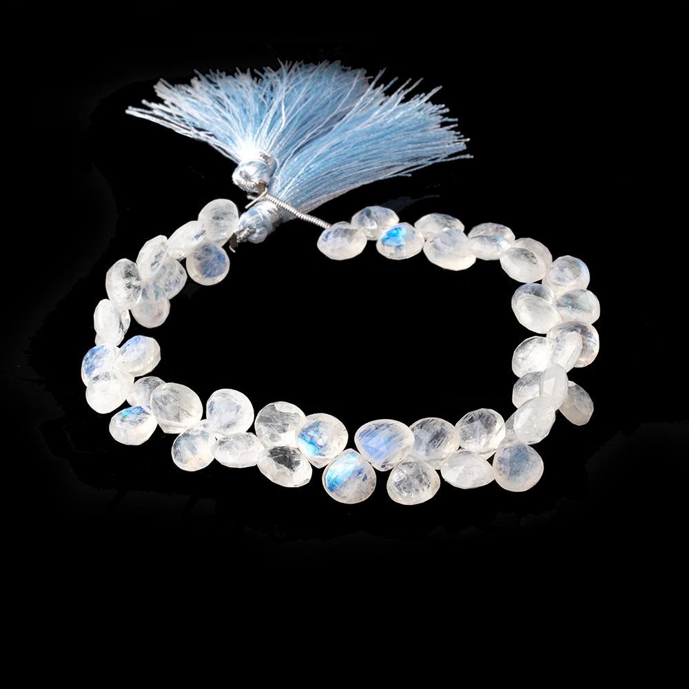 8-9mm Rainbow Moonstone Faceted Heart Beads 8 inch 48 pieces (ONLINE ORDER ONLY)