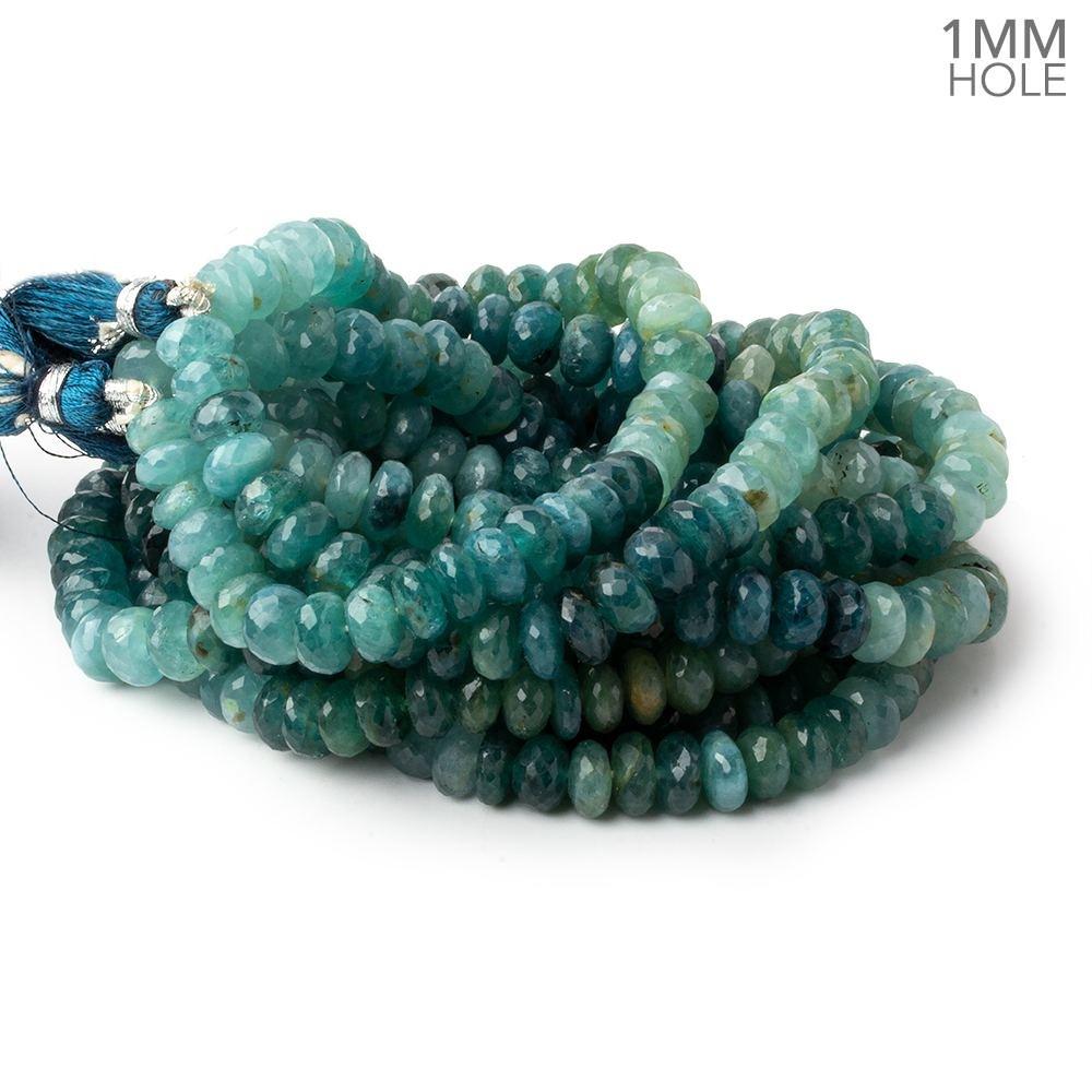 7mm Rare Grandidierite faceted rondelles 1mm drill hole 15.5 inch 80 beads (ONLINE ORDER ONLY)