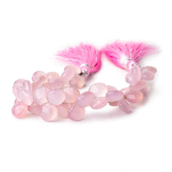 8-9mm Rose Pink Chalcedony Faceted Heart Beads 6 inch 40 pieces (ONLINE ORDER ONLY)