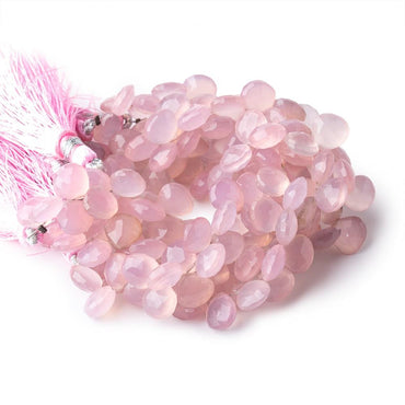 8-9mm Rose Pink Chalcedony Faceted Heart Beads 6 inch 40 pieces (ONLINE ORDER ONLY)