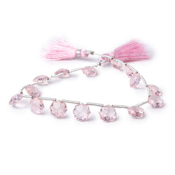 8-9mm Rose Quartz Concave Faceted Starburst Beads 8.5 inch 15 pieces AAA (ONLINE ORDER ONLY)