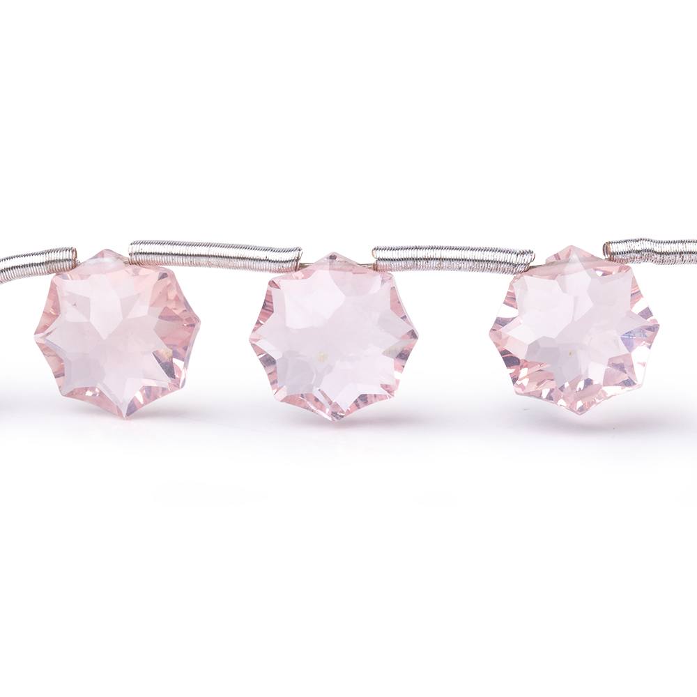 8-9mm Rose Quartz Concave Faceted Starburst Beads 8.5 inch 15 pieces AAA (ONLINE ORDER ONLY)