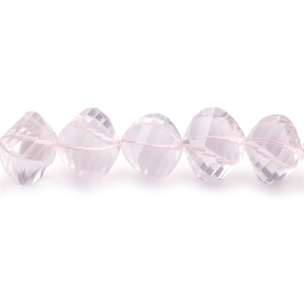 7-8mm Rose Quartz Faceted Twist Beads 16 inch 55 pieces (ONLINE ORDER ONLY)