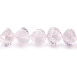 7-8mm Rose Quartz Faceted Twist Beads 16 inch 55 pieces (ONLINE ORDER ONLY)