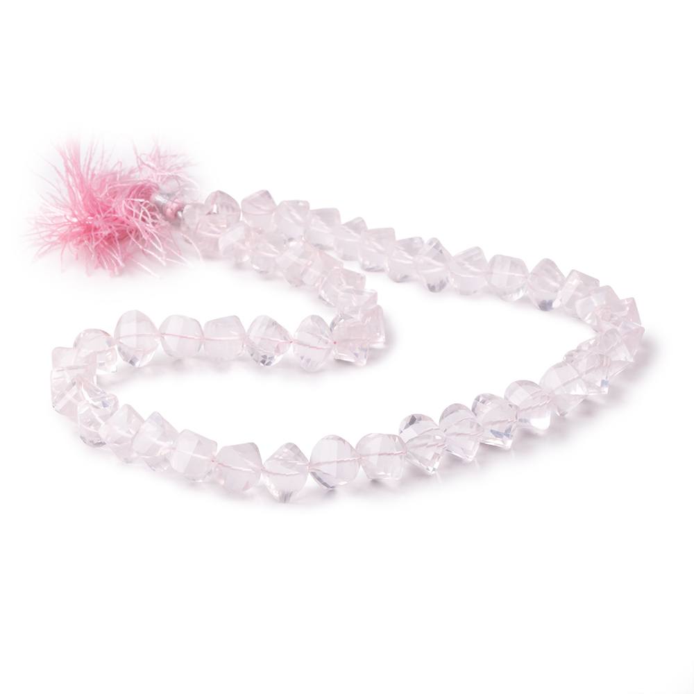 7-8mm Rose Quartz Faceted Twist Beads 16 inch 55 pieces (ONLINE ORDER ONLY)