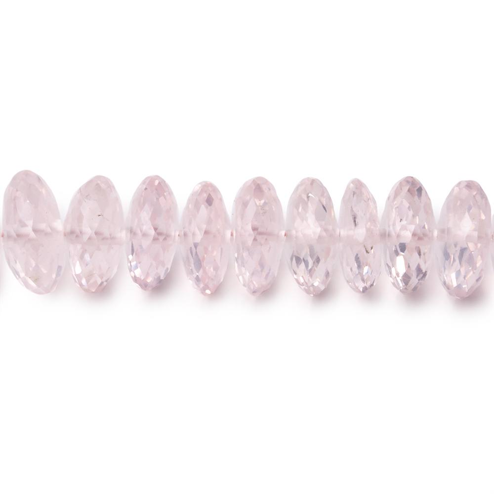 8-9mm Rose Quartz German Faceted Rondelle Beads 8.25 inch 55 pieces (ONLINE ORDER ONLY)