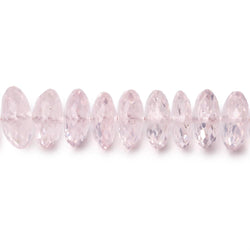8-9mm Rose Quartz German Faceted Rondelle Beads 8.25 inch 55 pieces (ONLINE ORDER ONLY)