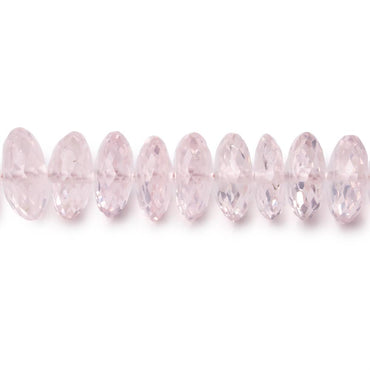 8-9mm Rose Quartz German Faceted Rondelle Beads 8.25 inch 55 pieces (ONLINE ORDER ONLY)