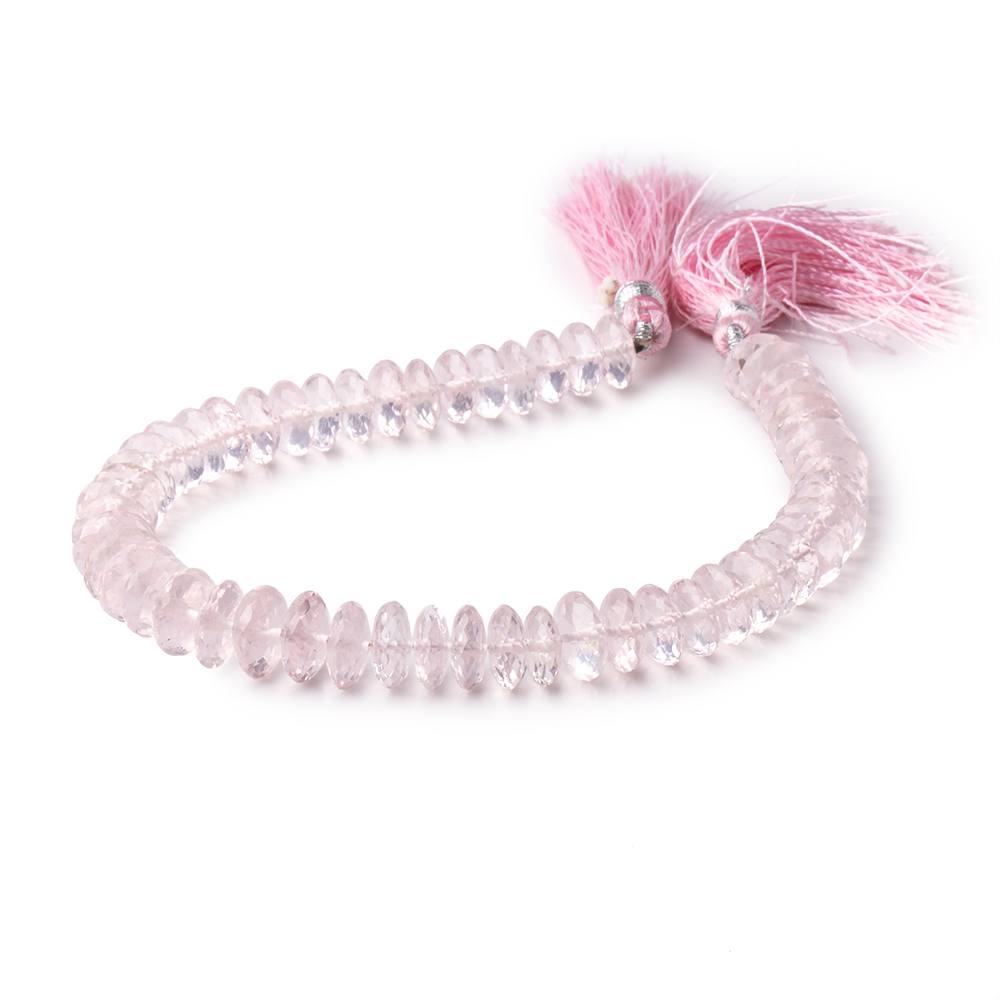 8-9mm Rose Quartz German Faceted Rondelle Beads 8.25 inch 55 pieces (ONLINE ORDER ONLY)