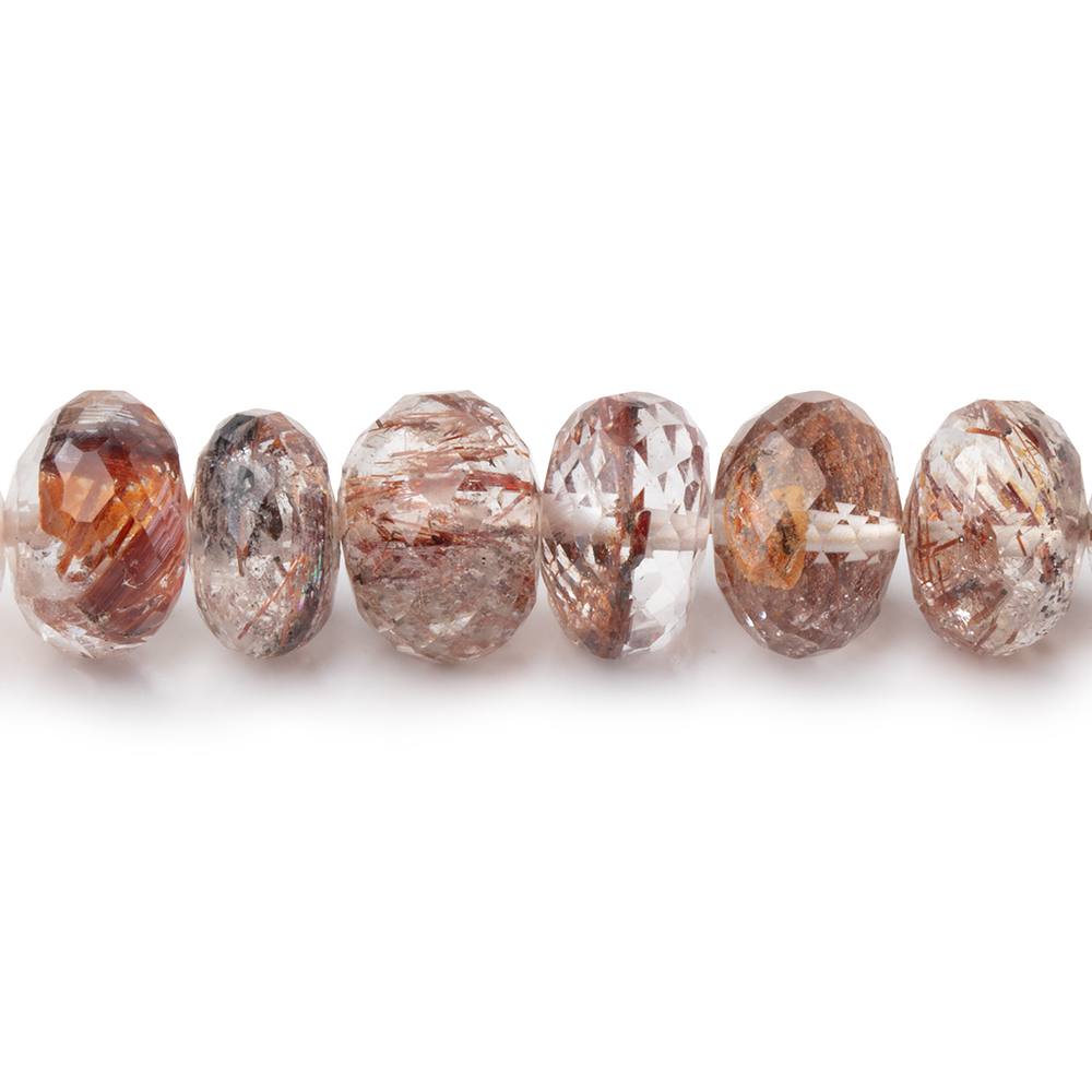 8-9mm Rutilated Quartz Faceted Rondelle Beads 16 inch 70 pieces (ONLINE ORDER ONLY)