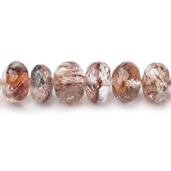 8-9mm Rutilated Quartz Faceted Rondelle Beads 16 inch 70 pieces (ONLINE ORDER ONLY)