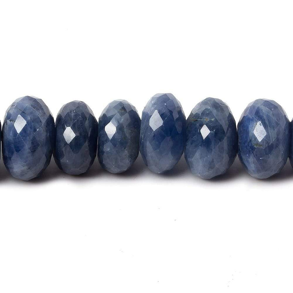 8-9mm Shaded Sapphire faceted rondelle beads 8 inch 39 pieces AA (ONLINE ORDER ONLY)