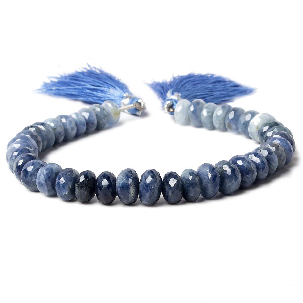 8-9mm Shaded Sapphire faceted rondelle beads 8 inch 39 pieces AA (ONLINE ORDER ONLY)