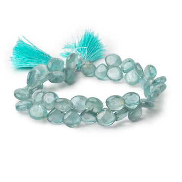 8-9mm Teal Kyanite Plain Heart Beads 7.5 inch 46 pieces (ONLINE ORDER ONLY)