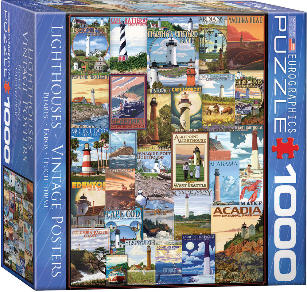 Puzzle: Vintage Art Collages - Lighthouses Vintage Posters (ONLINE ORDER ONLY)
