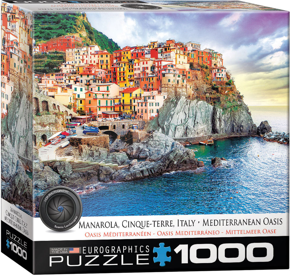 Puzzle: Maps & Flags - Manarola Cinque Terre Italy Mediterranean Oasis (ONLINE ORDER ONLY)