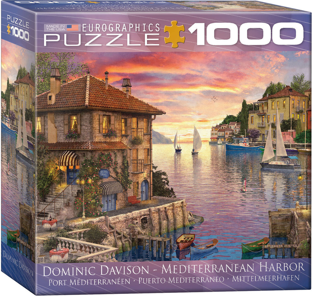 Puzzle: Artist Series - Mediterranean Harbor by Dominic Davison (ONLINE ORDER ONLY)