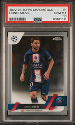 Graded 2022 Topps Chrome UCC Lionel Messi #1 Soccer Card PSA 10 Gem Mint (ONLINE ORDER ONLY)
