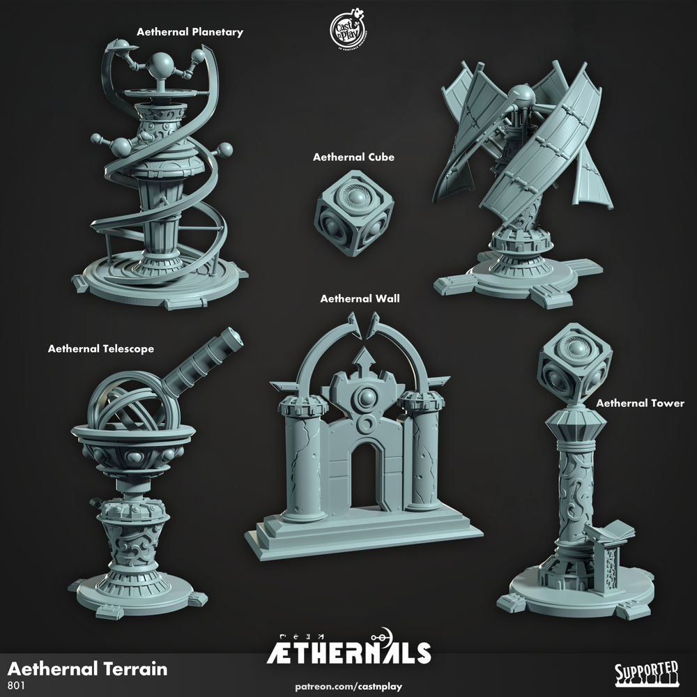 3D Printed Cast n Play Aethernal Terrain Aethernals Collection 28mm 32mm D&D (Online Only)