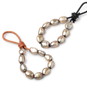 10-11mm Marsh Green Large Hole Baroque Pearls Set of 10 (ONLINE ORDER ONLY)