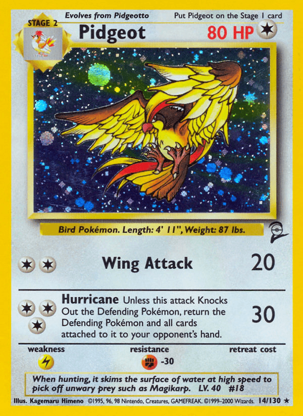 Pidgeot (14/130) [Base Set 2] (Online Only)