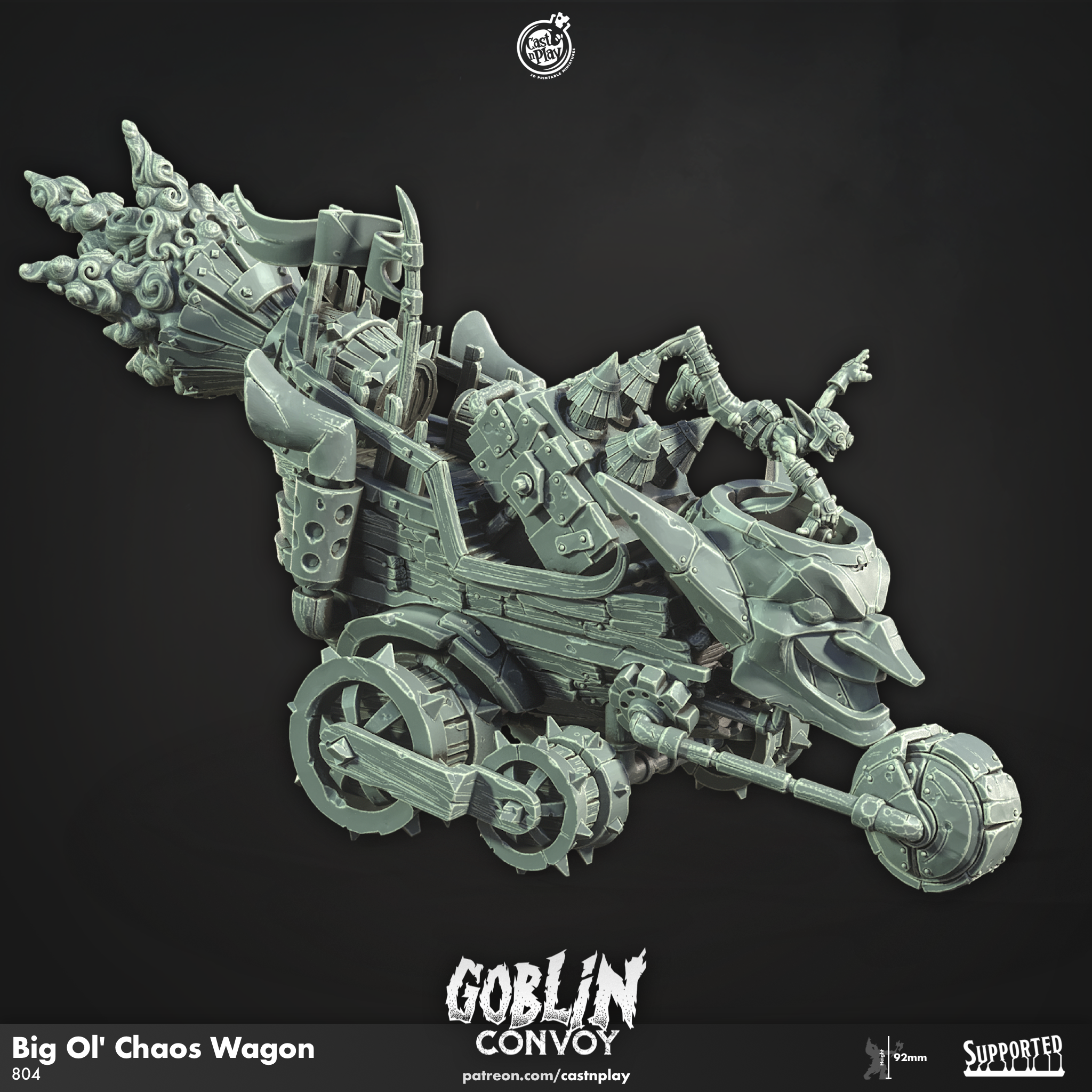 3D Printed Cast n Play Big Ol Chaos Wagon The Goblin Convoy 28mm 32mm D&D (Online Only)