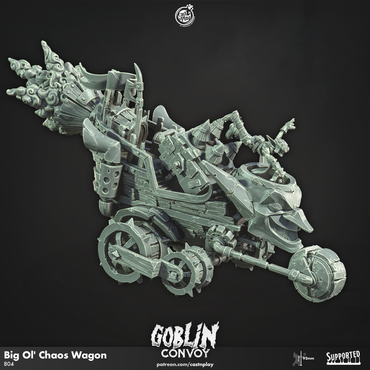 3D Printed Cast n Play Big Ol Chaos Wagon The Goblin Convoy 28mm 32mm D&D (Online Only)