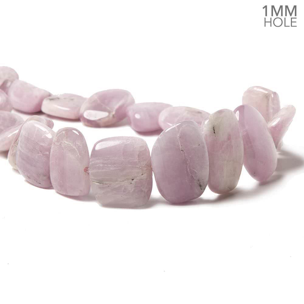 15x11-19x18mm Kunzite side drilled plain nugget beads 16 inch 28 pieces 1mm Large Hole (ONLINE ORDER ONLY)