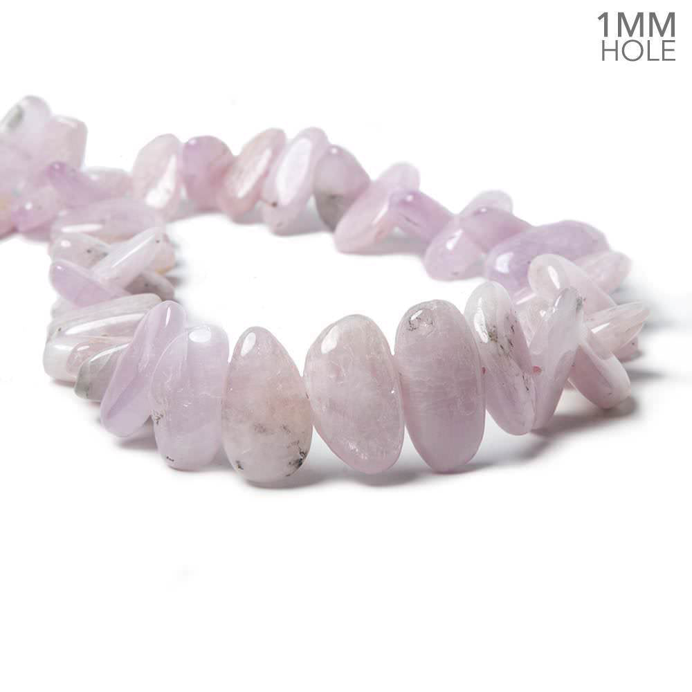 12x11-20x12mm Kunzite side drilled plain nugget beads 16 inch 42 pieces 1mm Large Hole (ONLINE ORDER ONLY)