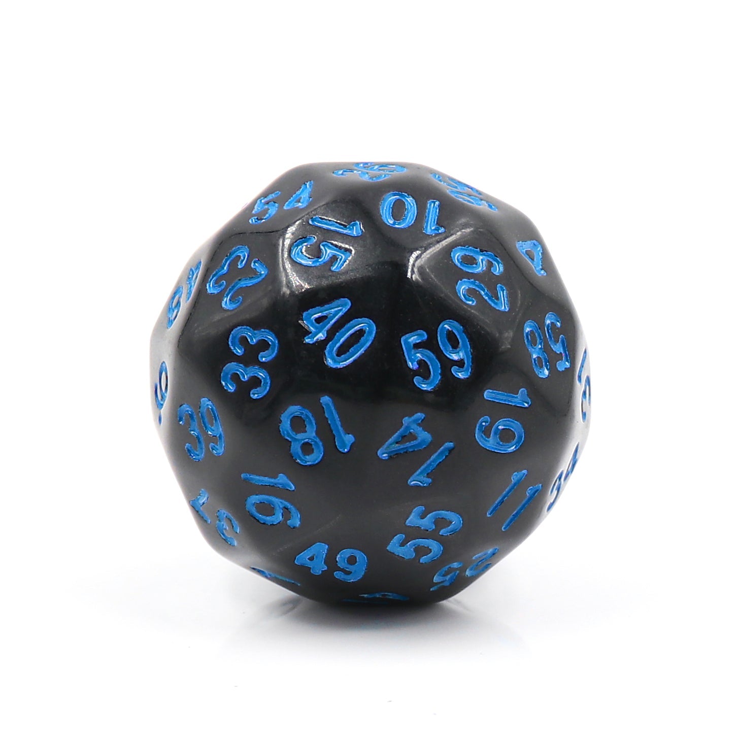 D60-Black Opaque w/Blue Numbers RPG DND Dice (Online Only)