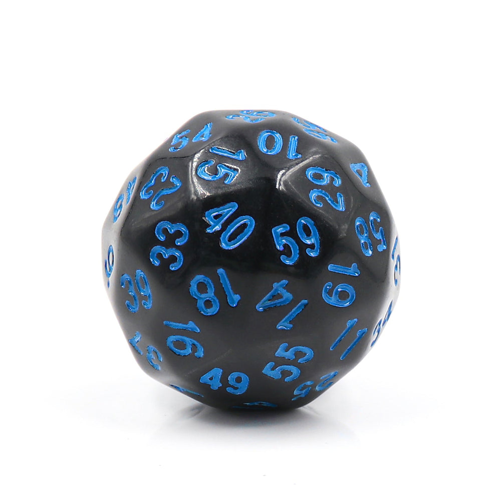 D60-Black Opaque w/Blue Numbers RPG DND Dice (Online Only)