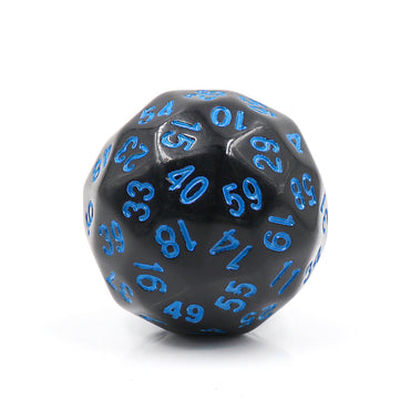 D60-Black Opaque w/Blue Numbers RPG DND Dice (Online Only)