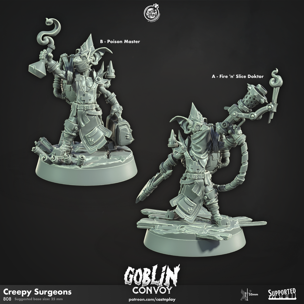 3D Printed Cast n Play Creepy Surgeons The Goblin Convoy 28mm 32mm D&D (Online Only)