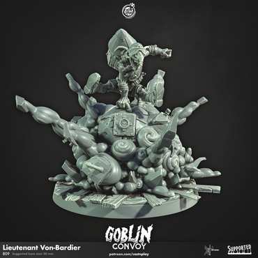 3D Printed Cast n Play Lieutenant Von Bardier The Goblin Convoy 28mm 32mm D&D (Online Only)