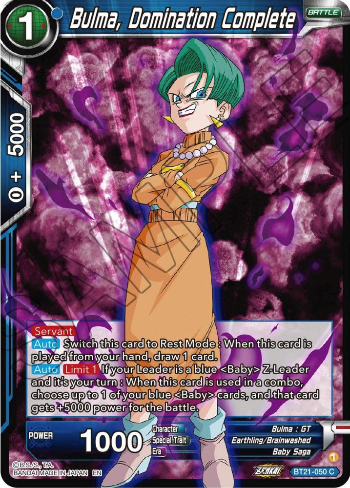 Bulma, Domination Complete (BT21-050) [Wild Resurgence] (ONLINE ORDER ONLY)