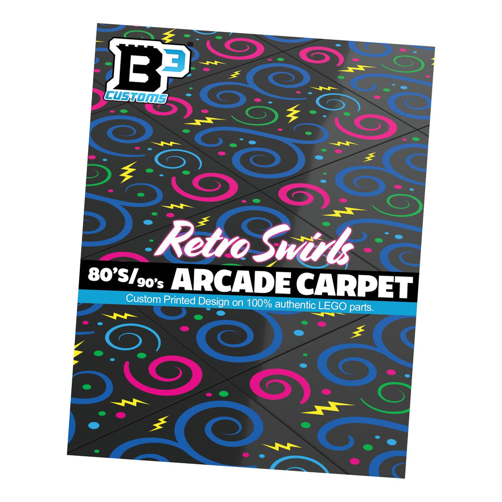 Custom 80's and 90's Arcade Carpet 6x6 Tiles (Swirls) Pack of 10 made with LEGO parts (Online Order Only)