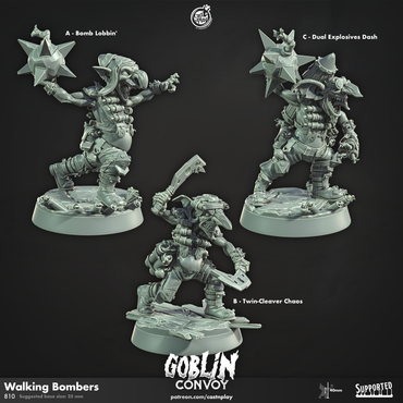 3D Printed Cast n Play Walking Bombers The Goblin Convoy 28mm 32mm D&D (Online Only)