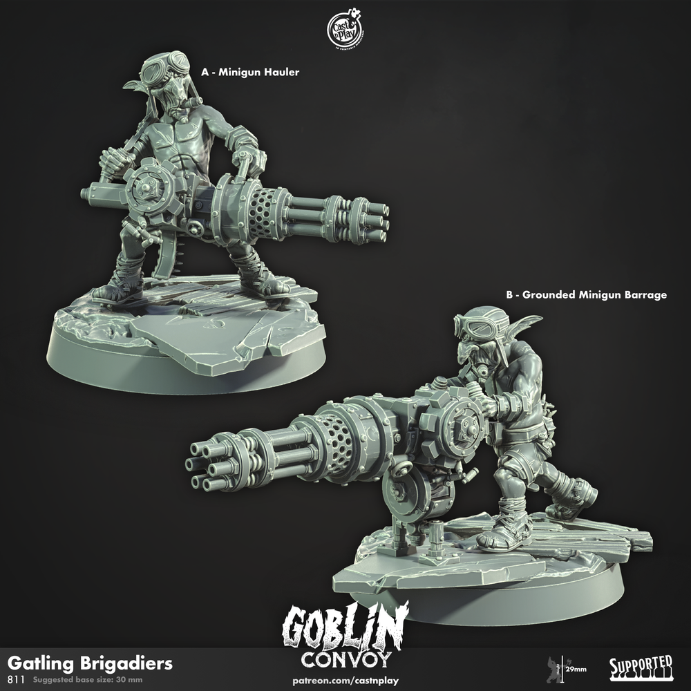 3D Printed Cast n Play Gatling Brigadiers The Goblin Convoy 28mm 32mm D&D (Online Only)