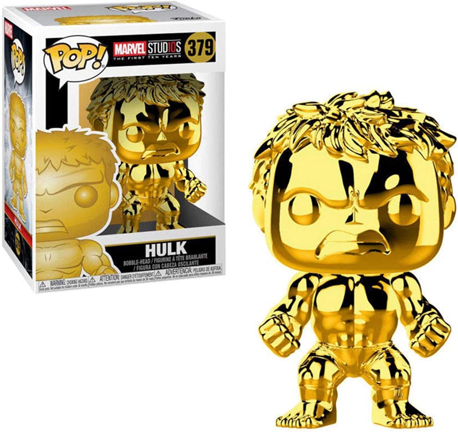 Funko Pop Marvel: Marvel Studios 10 - Hulk (Gold Chrome) (ONLINE ORDER ONLY)