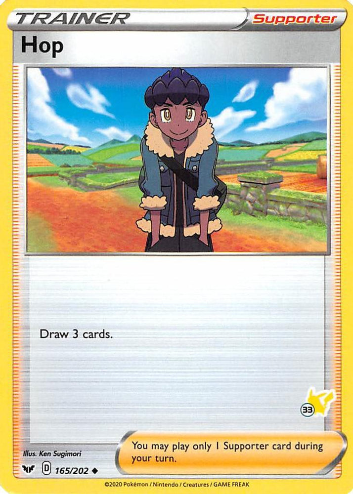 Hop (165/202) (Pikachu Stamp #33) [Battle Academy 2022] (Online Only)