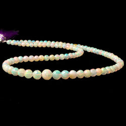 3.5-6.5mm Ethiopian Cream White Opal faceted round beads 17 inch 100 pcs (ONLINE ORDER ONLY)
