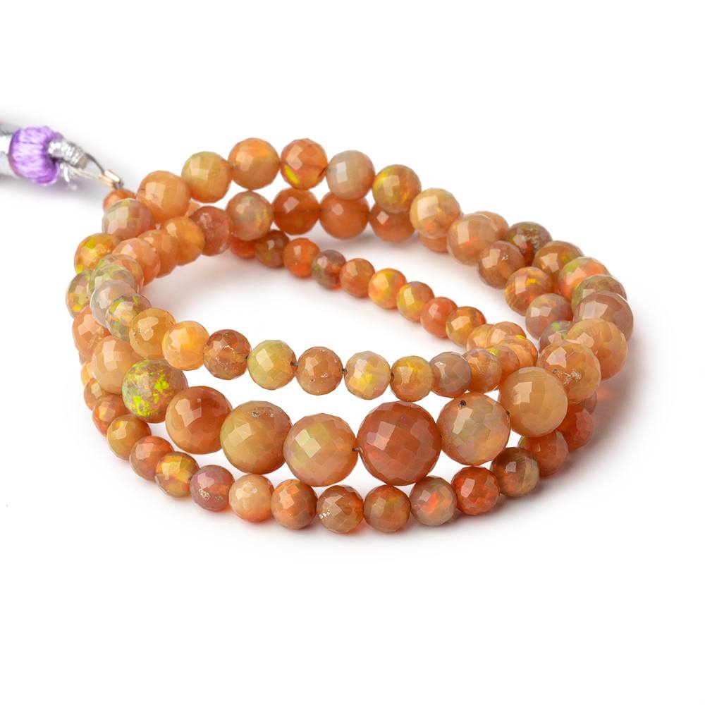 4-7.5mm Ethiopian Golden Opal faceted round beads 17 inch 95 pieces (ONLINE ORDER ONLY)