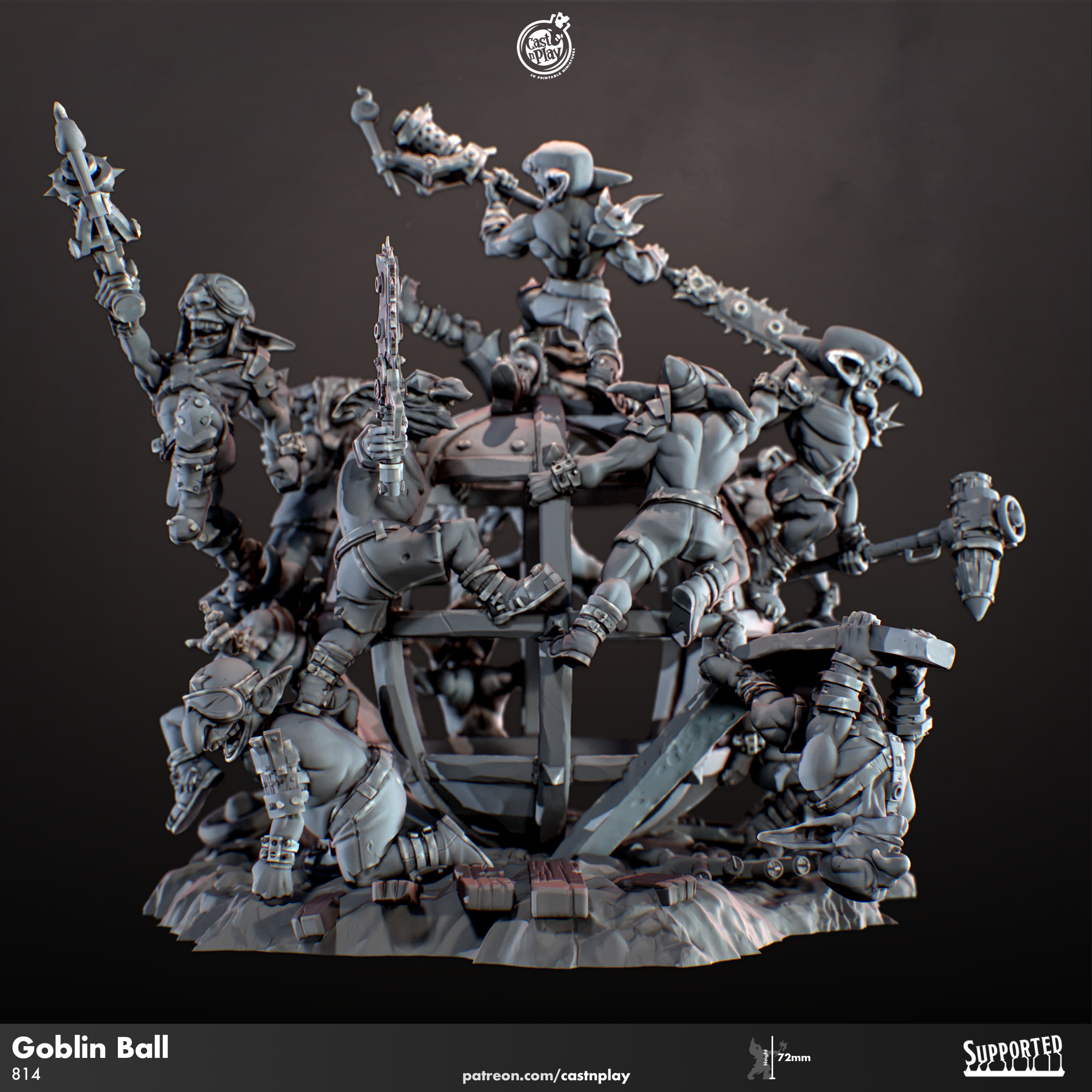 3D Printed Cast n Play Goblin Carnage Orb 28mm 32mm D&D (Online Only)