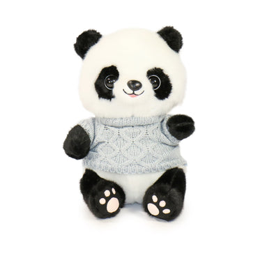 10-Inch Black and White Muffin Panda with Sweater (ONLINE ORDER ONLY)