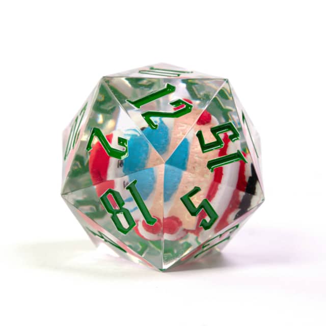 Masked Santa Holiday d20 Dice 33mm Christmas Dice (2021) (Online Only)